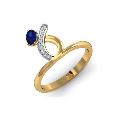 Rami Blue Sapphire & Diamond Ring in Gold